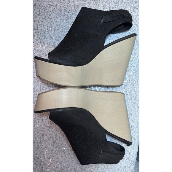 All Saints Platform Wooden Leather Sandals Women's Sz EU 40 - Picture 3 of 5